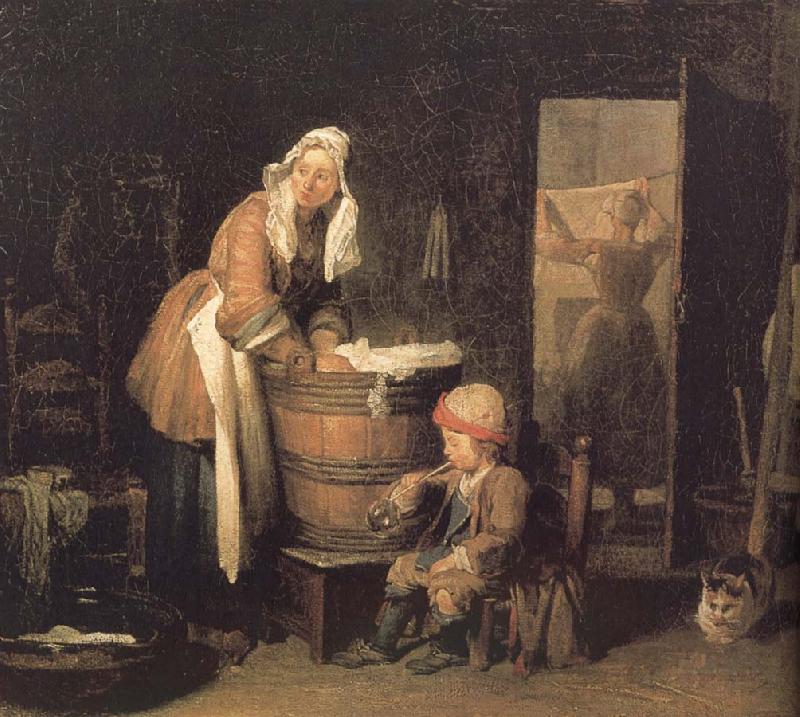 Jean Baptiste Simeon Chardin Women washing clothes oil painting picture